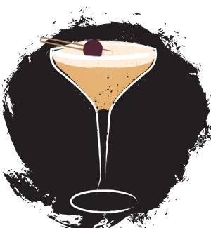 Illustration whiskey sour egg white cocktail