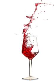 Messy Red Wine Splashing in Red Wine Glass