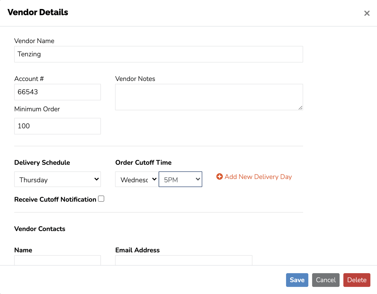 Add Vendor Details 1