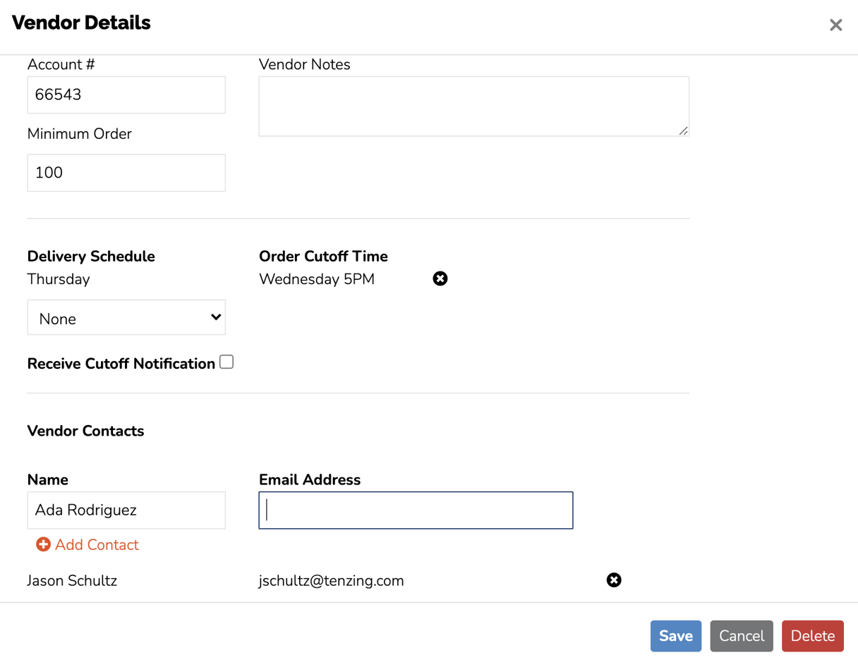 Add Vendor Details 2