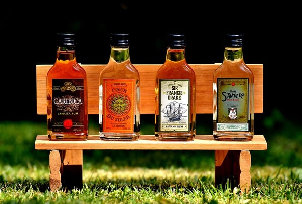 Rum Bottles form Around the World