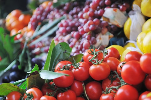 fresh healthy organic food  fruits and vegetables at market